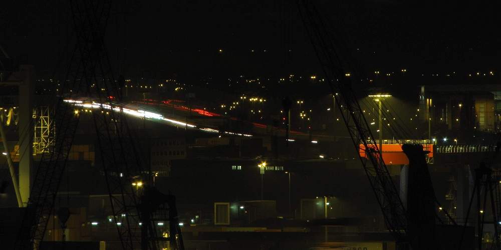 Hamburg - A7 und Hafen