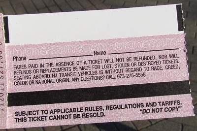 Busticket R�ckseite